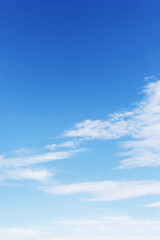 Fantastic soft white clouds against blue sky background, soft fo