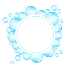 Bubbles frame for text. Round background with shiny soap bubbles and space for text