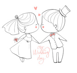 Wedding ceremony - bride and groom.