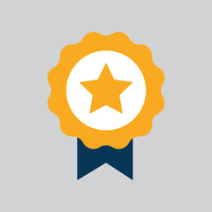 Simple Star Ribbon Medal Icon