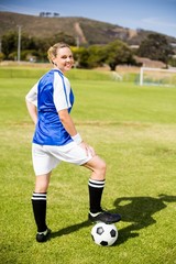 Portrait of female football player 