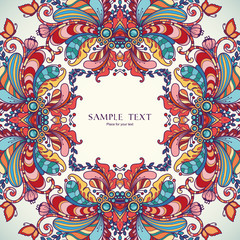 Abstract vector decorative colorful ornamental frame