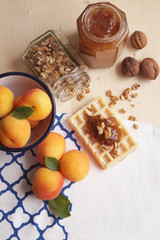 Breakfast, apricot jam