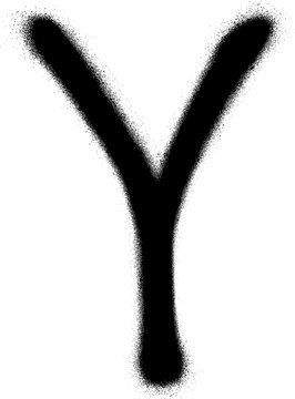 Fototapeta sprayed Y font graffiti in black over white