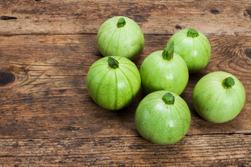 zucchinies on a wooden table