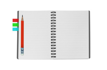 notebook isolated with pencil