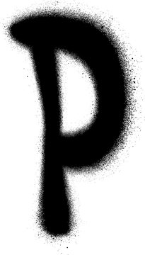 Fototapeta sprayed P font graffiti in black over white