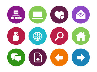 Fototapeta premium Network circle icons on white background.