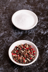 assortment of pepper and sea salt