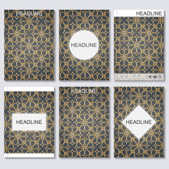 Modern vector templates for brochure, flyer, cover magazine or report in A4 size.Abstract pattern illustration in arabian style
