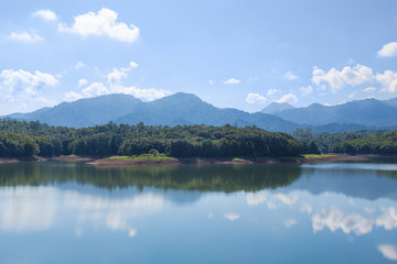 Fototapeta na wymiar landscape view on waduk palasari lake,Bali,Indonesia