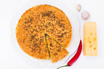 Georgian National Dish Pie with Cheese and Caraway Khachapuri
