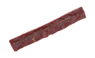 Dried beef steak isolated on a white background.