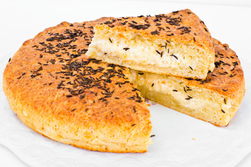 Georgian National Dish Pie with Cheese and Caraway Khachapuri