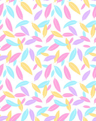 Vector illustration of colorful seamless pattern of feathers on