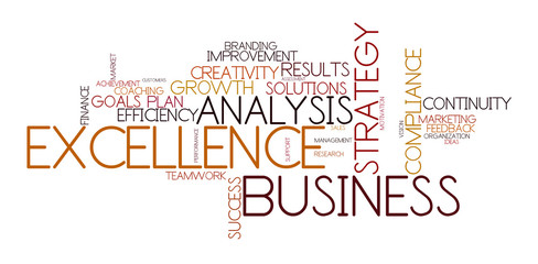 word cloud for business, excellence and strategy