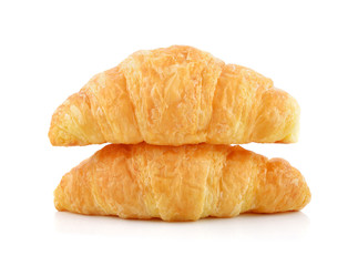 fresh croissant on white background