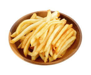 appetizing french fries on a white background