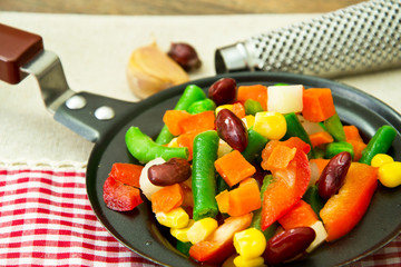 Mexican Mix of Vegetables. Tomatoes, Beans, Celery Root, Green B