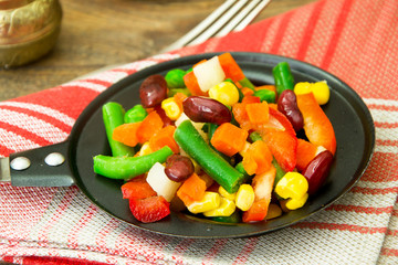 Mexican Mix of Vegetables. Tomatoes, Beans, Celery Root, Green B