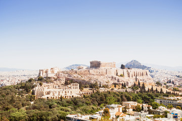 Fototapeta na wymiar View of Acropolis and the city of Athens, Greece