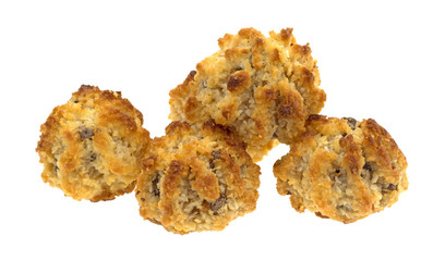 Chocolate chip macaroons isolated on a white background