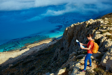 Fototapeta premium traveler with backpack