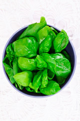 Basil on White Woody Background