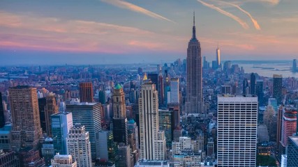 Timelapse of nightfall in the heart of Manhattan - Powered by Adobe