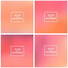 Abstract gradient set colorful blurred vector background. Vector blur background template.
