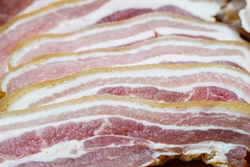 Raw Bacon, smoked pork belly