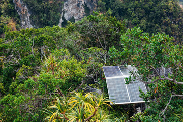 Solar panels in the mountains