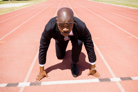 Businessman ready to run