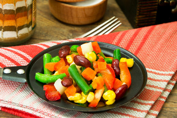 Mexican Mix of Vegetables. Tomatoes, Beans, Celery Root, Green B