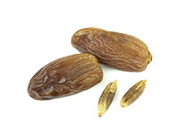 Date fruits, isolated on white background