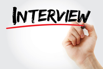 Hand writing Interview with marker, business concept