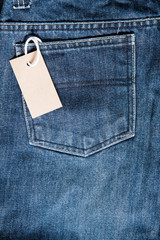 blue jean with price tag