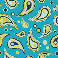 Ethnic boho seamless pattern with Paisley. Print. Repeating background. Cloth design, wallpaper.