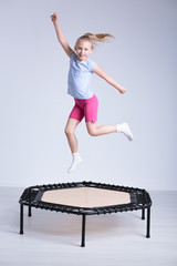 Crazy jumping every kid will adore - obrazy, fototapety, plakaty
