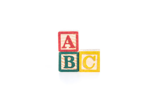 photo of a alphabet blocks spelling ABC