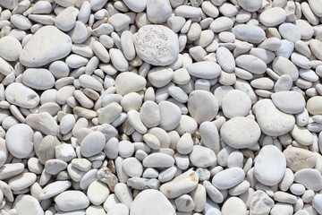 White pebbles in Corfu beach