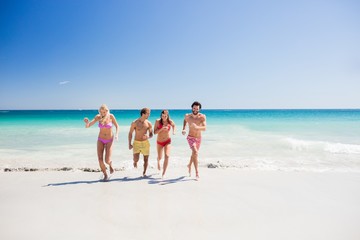 Portrait of friends posing at the beach 