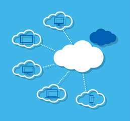 Cloud computing concept with icons