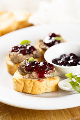 Chicken liver pate with berry jam