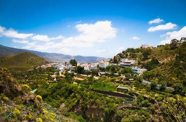 Panoramic view on San Bartolome de Tirajana in Gran Canaria,  Sp