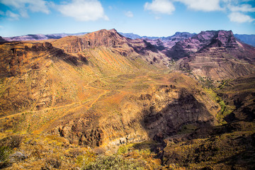 Fataga river canyon on Gran Canaria island, Spain.