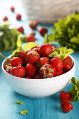 Fresh strawberry in bowl