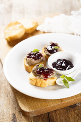 Chicken liver pate with berry jam