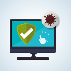 Security System design. Protection icon. Isolated illustration, vector