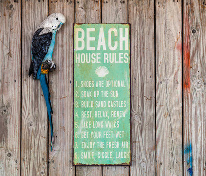 Humorous tourist notice board at beach, Dominican Republic, The Caribbean